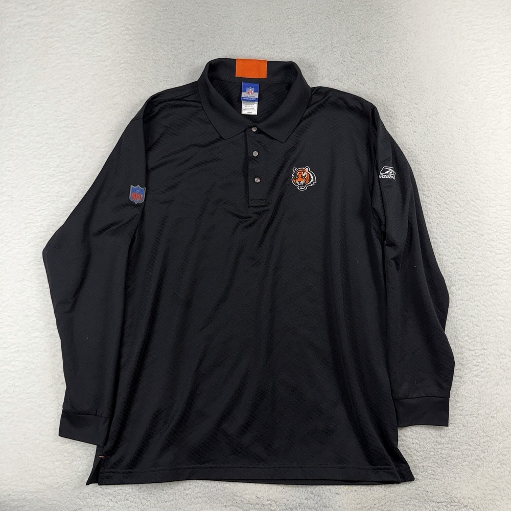 Vintage Reebok Cincinnati Bengals Shirt Mens L NFL Football Polo Athletic 90s